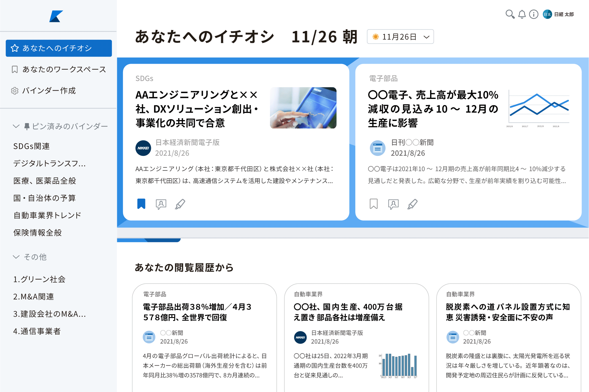 興味関心をもとに日々「あなたへのイチオシ」をお届け